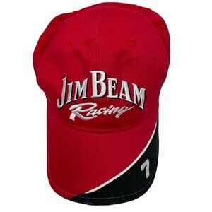 Stylemaster Robby Gordon NASCAR Racing 7 Men’s Red Black Cap Hat Jim Beam Racing